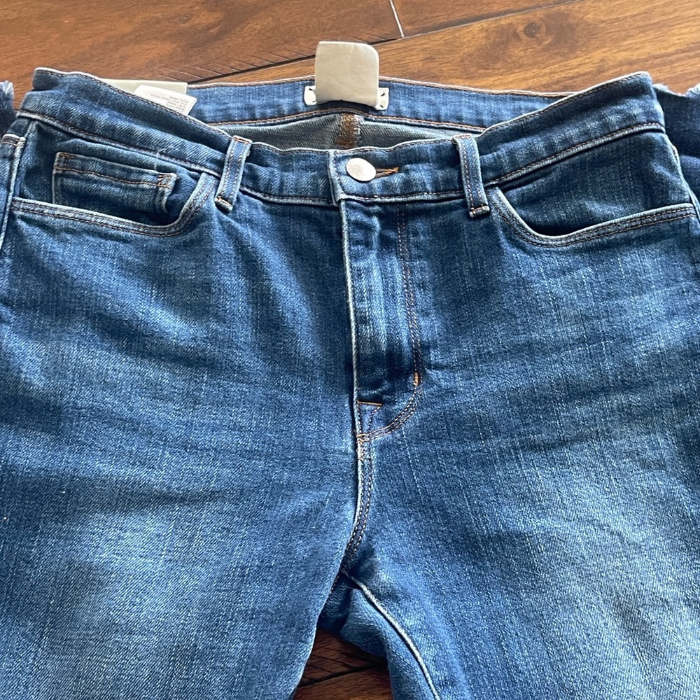 L’Agence El Matador High Rise Slim Denim Jeans Raw Hem Blue Sz 27 - Picture 10 of 12